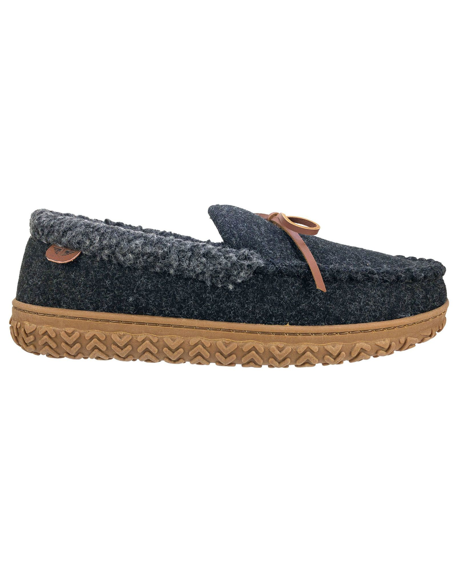 (image for) Ingenious Rolled Collar Wool Moccasin Slippers